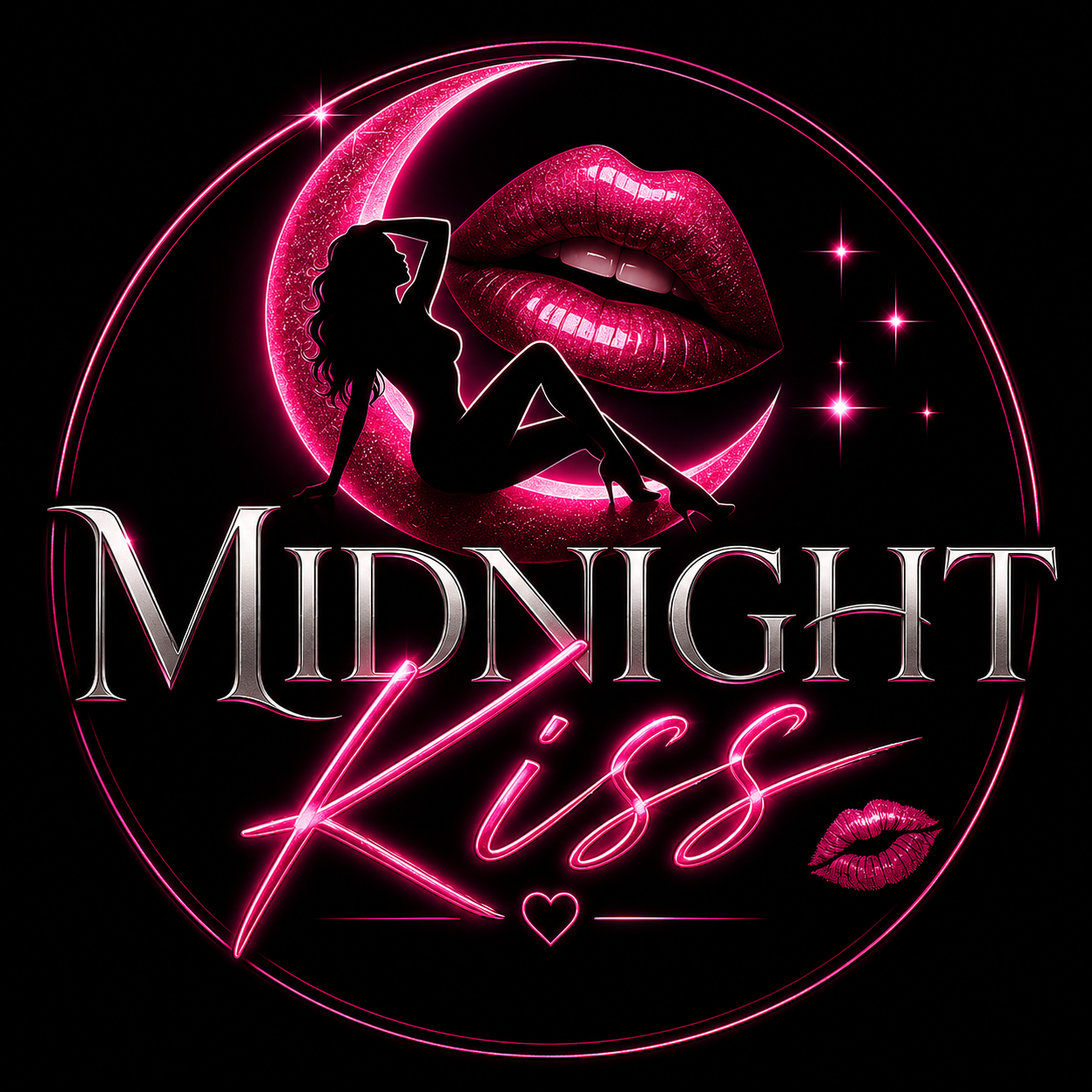 Midnight Kiss neon event artwork